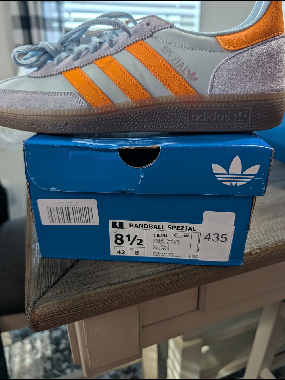 adidas Handball Spezial Sneakers - Light Gray & Orange